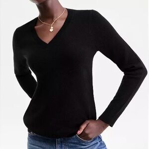 Charter Club Black V-Neck  2 ply cashmere Sweater
